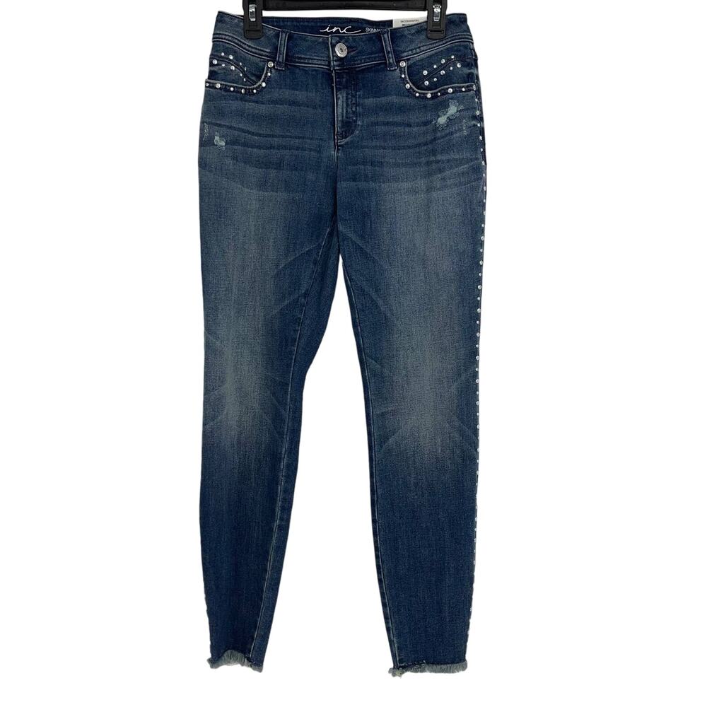 INC Skinny Leg Curvy Fit Skinny Leg Embellished Jeans Size 6
